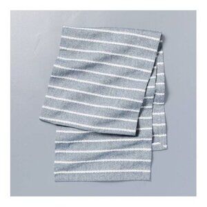 Hearth & Hand‎ Magnolia Dobby Woven Rib Stripe TableRunner 14x72 Faded Blue